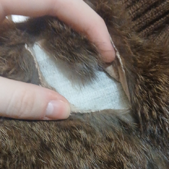 Brown Rabbit Fur Jacket - Picture 2 of 7